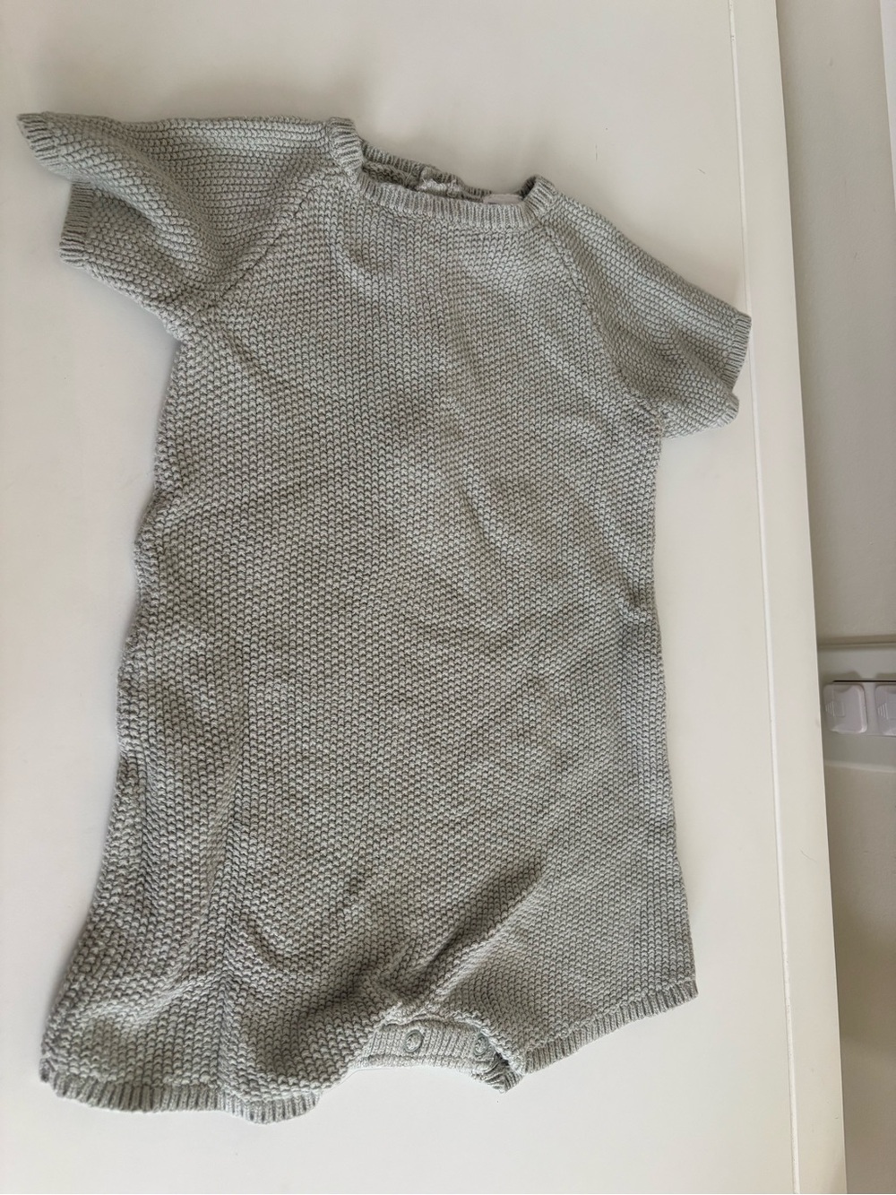 Carter's Light Green Knit Short-Sleeve Romper